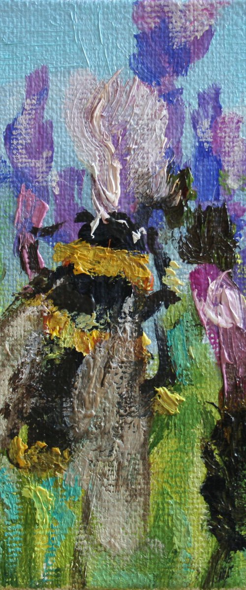 Bumblebee 03  / From my series "Mini Picture" /  ORIGINAL PAINTING by Salana Art Gallery