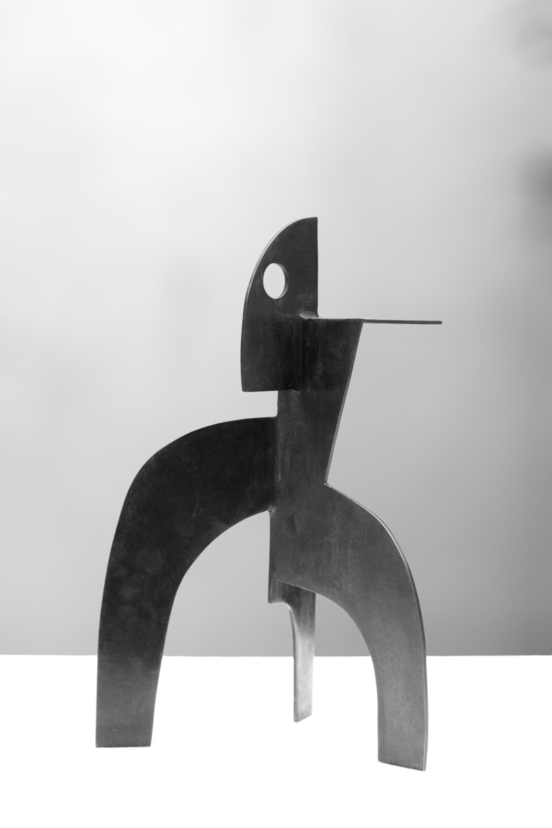 Organic Abstract Sculpture By Roberto Canduela Luengo, 7 X 13", Antropoide 4, Original Artwork