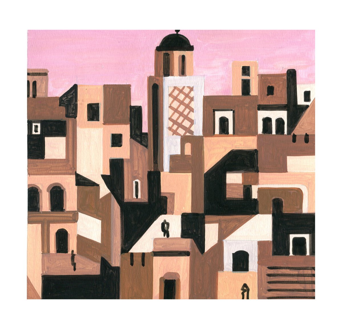 Urban And Pop Acrylic Painting , Marrakesh-08 By Andre Baldet, 10 X 10, Artwork For Sale On Artfinder