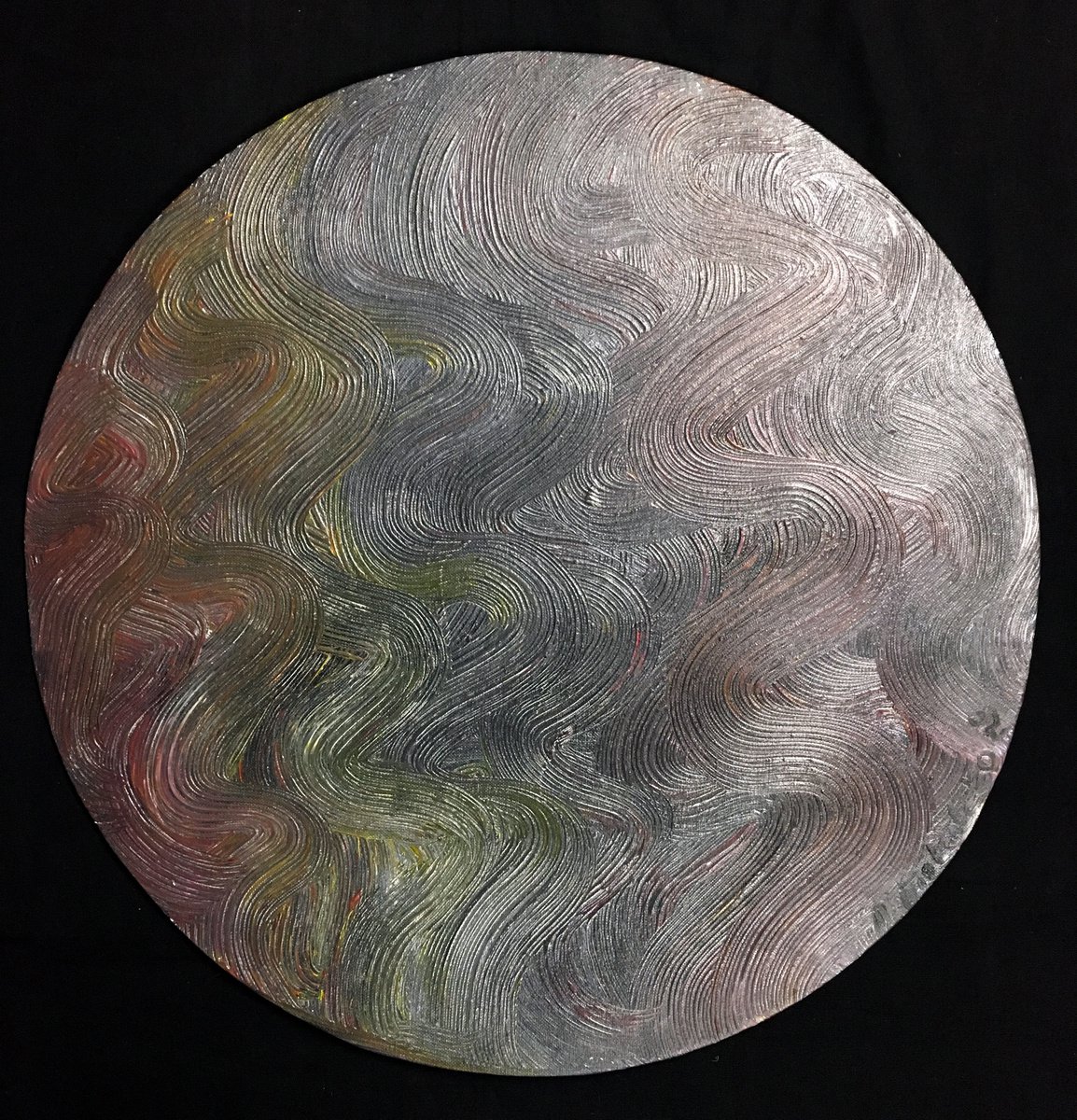 Abstract Acrylic Painting By Mattia Paoli, 24 X 24", Grey Waves, Original Artwork