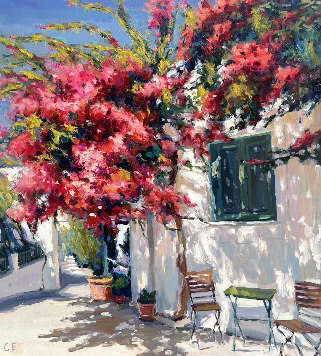 Blooming Yard Of Greece By Evgeny Chernyakovsky, 27 X 31, Artwork For Sale On Artfinder