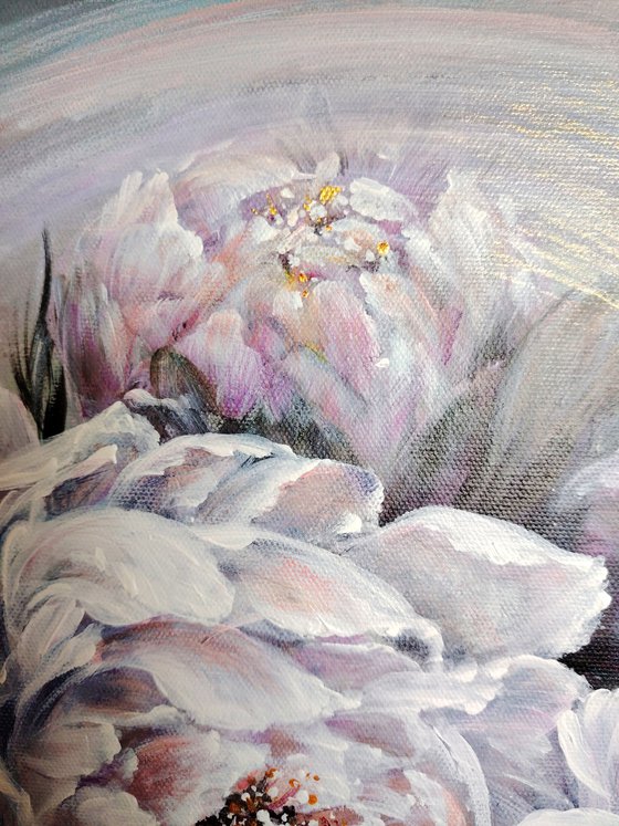 Embrace of peonies. Original.