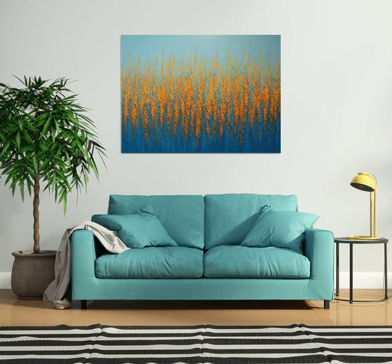 Blue Orange Flowers