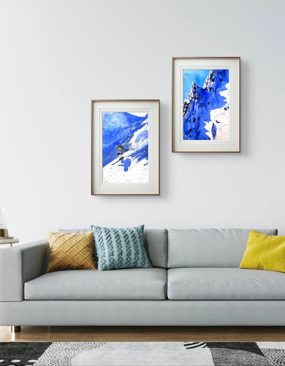 Skiers in the Alps mountians
