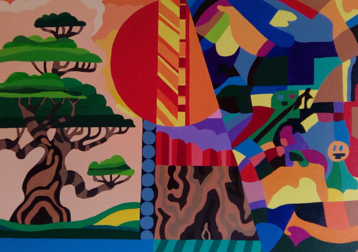 Abstract Acrylic Painting By Corinne Hamer, 23 X 17, Shaping Up, Original Artwork