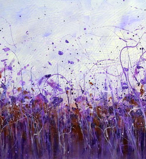 Feel It  #2 - Large original floral landscape by Cecilia Frigati