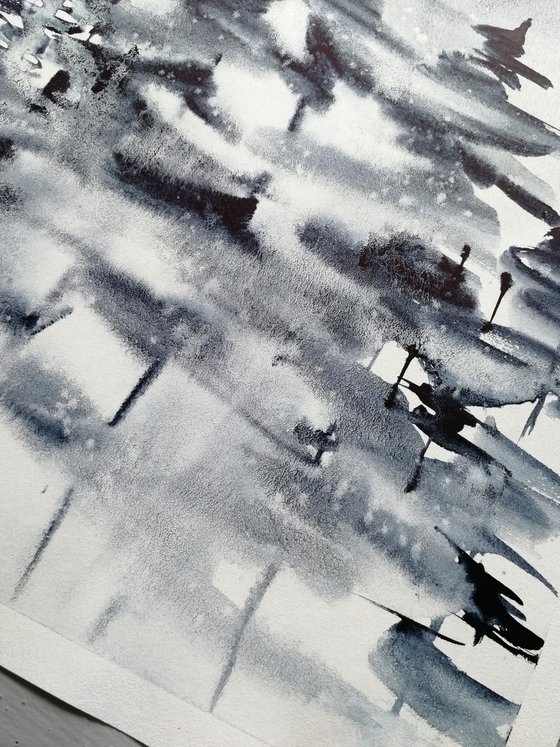Grey Winter forest