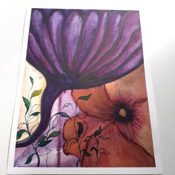 'Crocus' Original Watercolour Painting approx. 16" x 12"