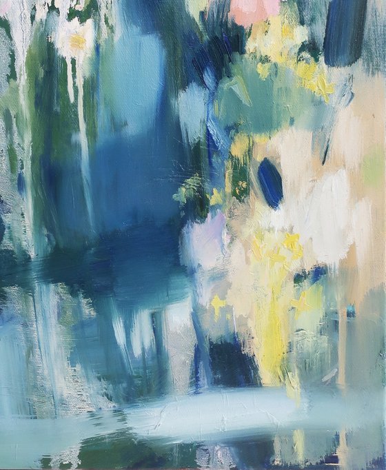 Oil painting Abstraction Spring flowers