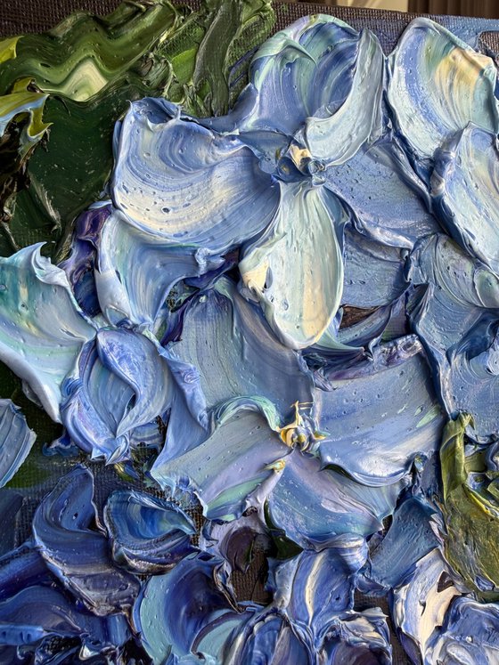 Midnight Hydrangea I — Blue Floral