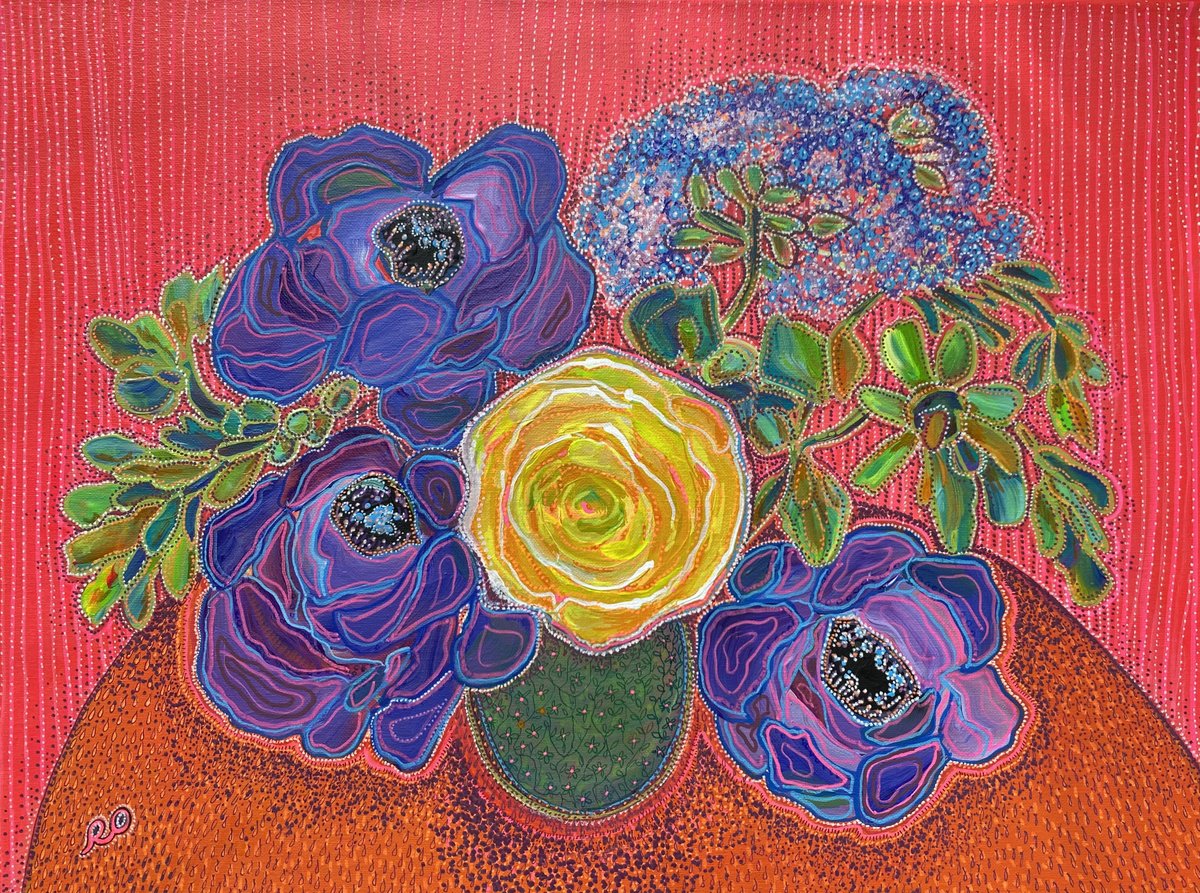  Yellow Rose In A Bouquet By Olga Rokhmanyuk | Roartus, 24 X 18, Artwork For Sale On Artfinder