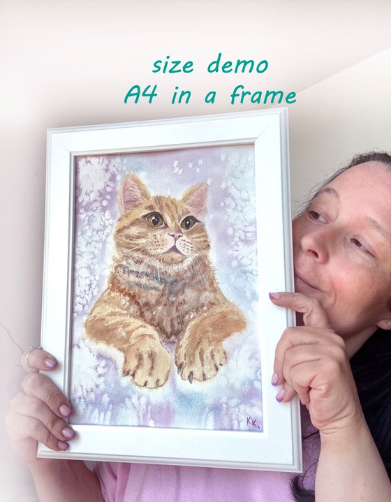 Front Row Seat. Original Cat painting