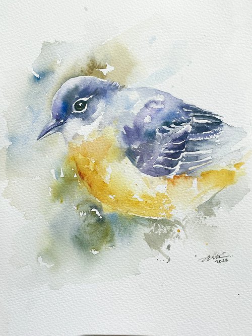 Blue and Yellow Bird by Arti Chauhan