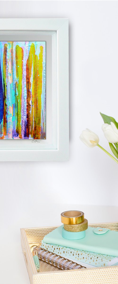 Framed original abstract - (ready to hang) by Carolynne Coulson