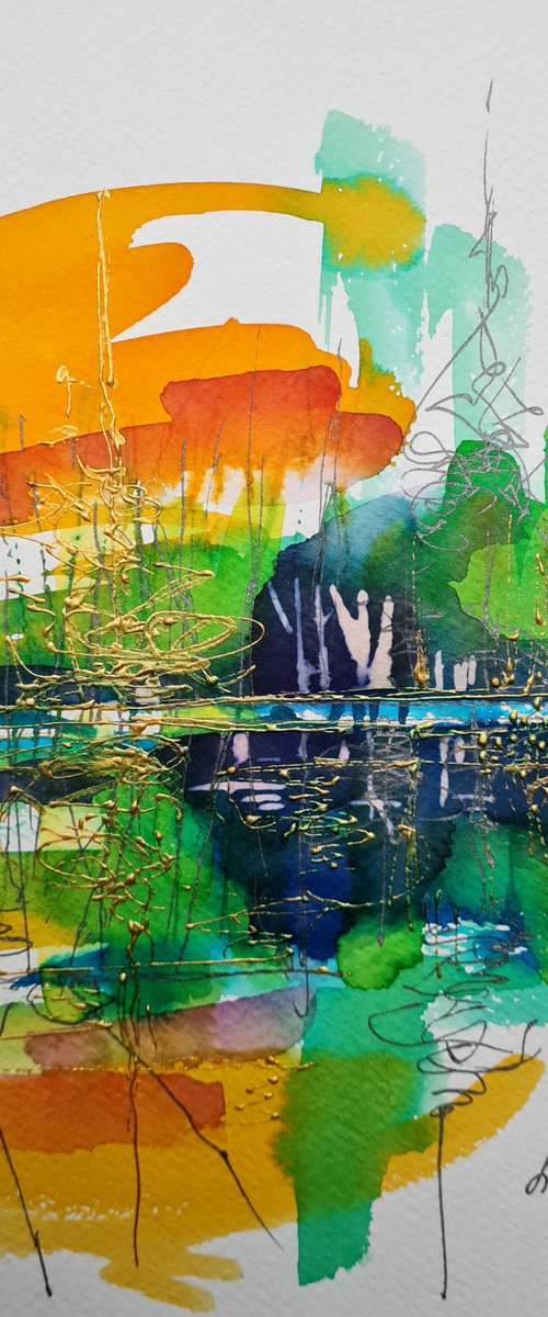 In the autumn sunshine gesture 5. 21x29cm by Simon Tünde
