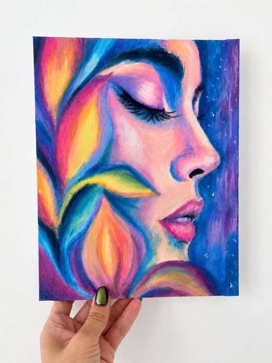 Serenity – Colorful Pastel Femaile Portrait