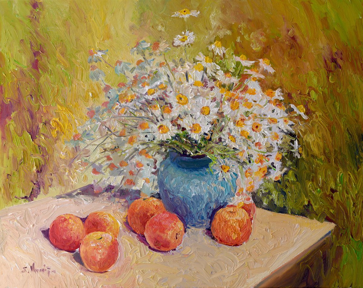 Chamomiles And Apples By Suren Nersisyan, 28 X 22, Artwork For Sale On Artfinder