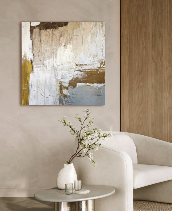 "Siera" Brown gray beige abstract art
