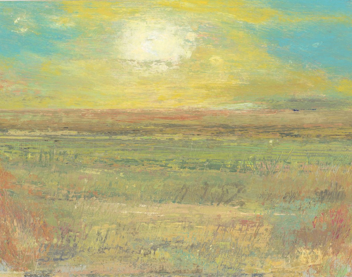 Expressive Landscape Acrylic Painting By Adam Grose Ma Pgce, 8 X 6, Sweltering Heat, Original Artwork