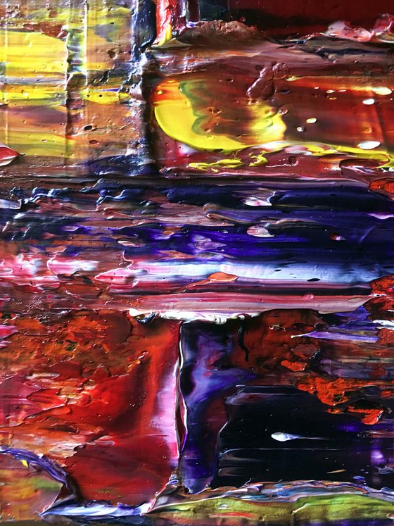 "We'll Mess You Up" - FREE USA SHIPPING + Save As A Series - Original Large PMS Abstract Triptych Oil Paintings On Canvas - 64" x 20"