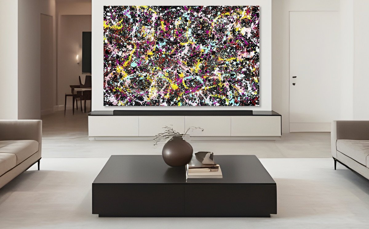 Organic Abstract Acrylic Painting By Estelle Asmodelle, 83 X 53, Luminous Entanglement, Original Artwork