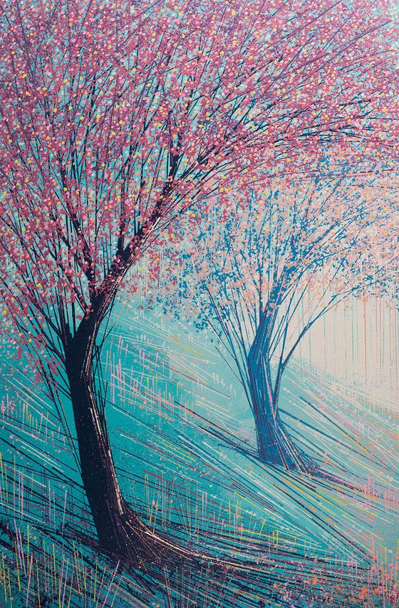 Cherry Blossom Trees In Bright Light