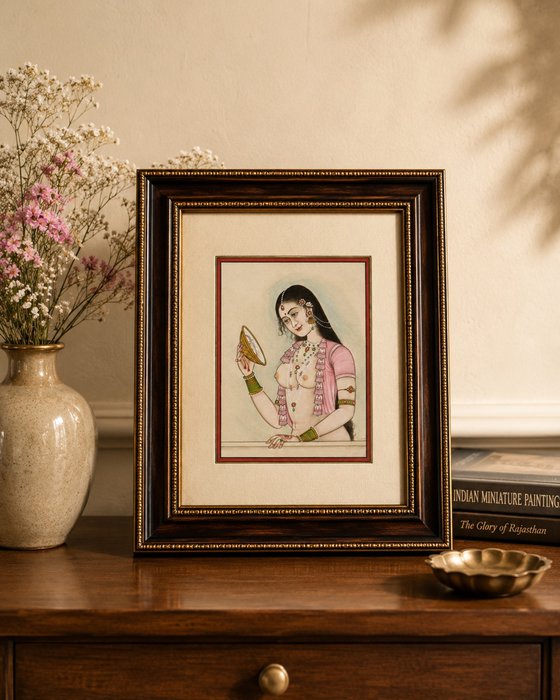 Original Indian Miniature Lady Portrait