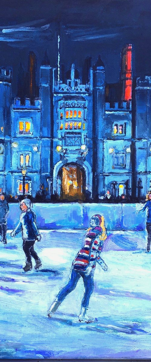 Winter Ice Skating at Hampton Court by Patricia Clements