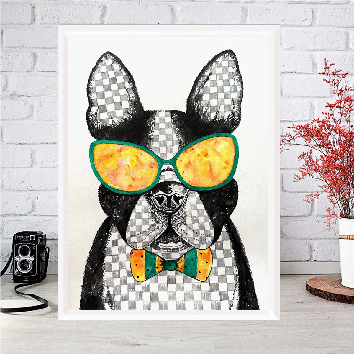 Impressionistic Animal Watercolour By Luba Ostroushko, 8 X 12", Bulldog, Original Artwork