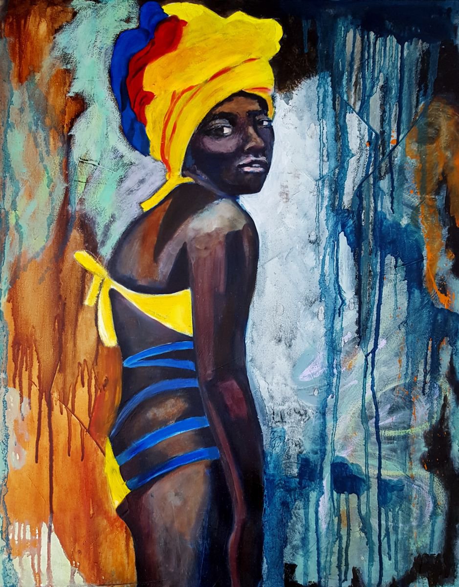 Portrait Oil Painting By Cathy Maiorano, 24 X 30, Beach Bound, Original Artwork