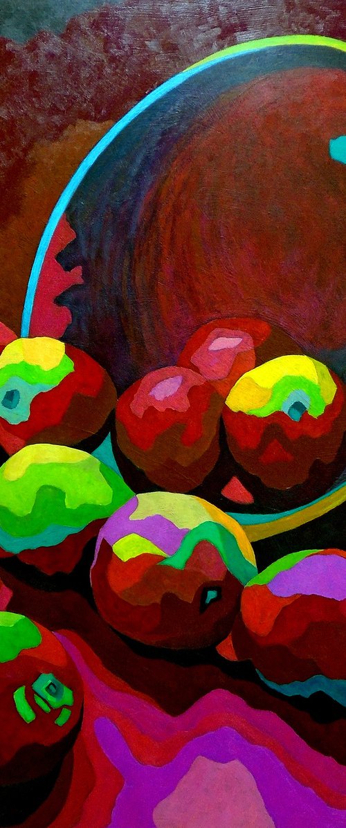 SPILLED BOWL OF APPLES by Stephen Conroy