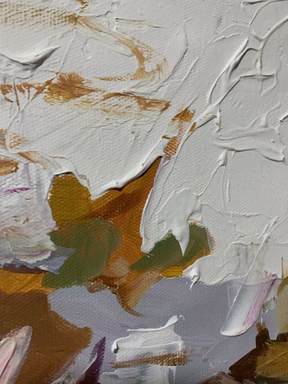 Summer Pond. Pink Water Lilies.