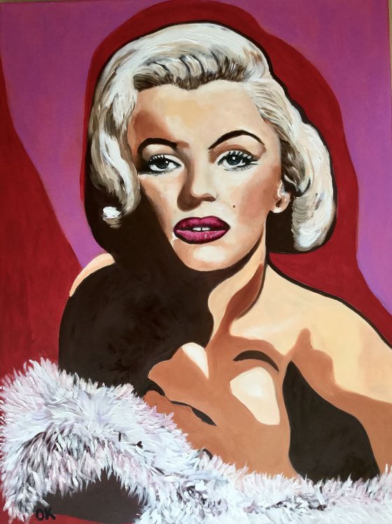 Marilyn Monroe.  Goddess of Hollywood. Portrait. Oil and acrylic on canvas.