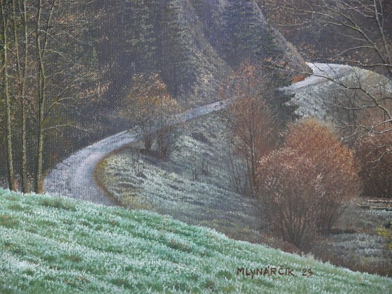 Frosty mountain morning