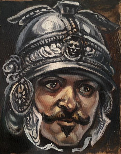 Series of paintings "Warrior headsIII" by Oleg and Alexander Litvinov