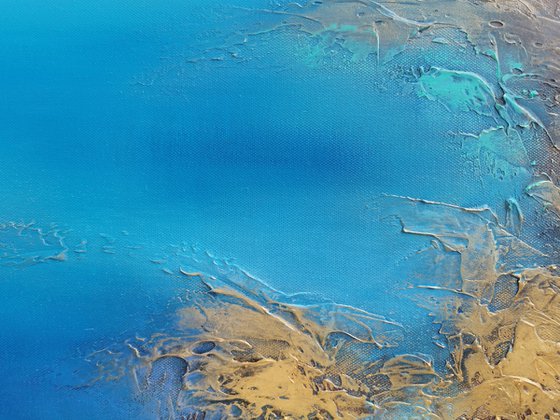 A large original modern semi-abstract seascape painting "Depth of the sea"