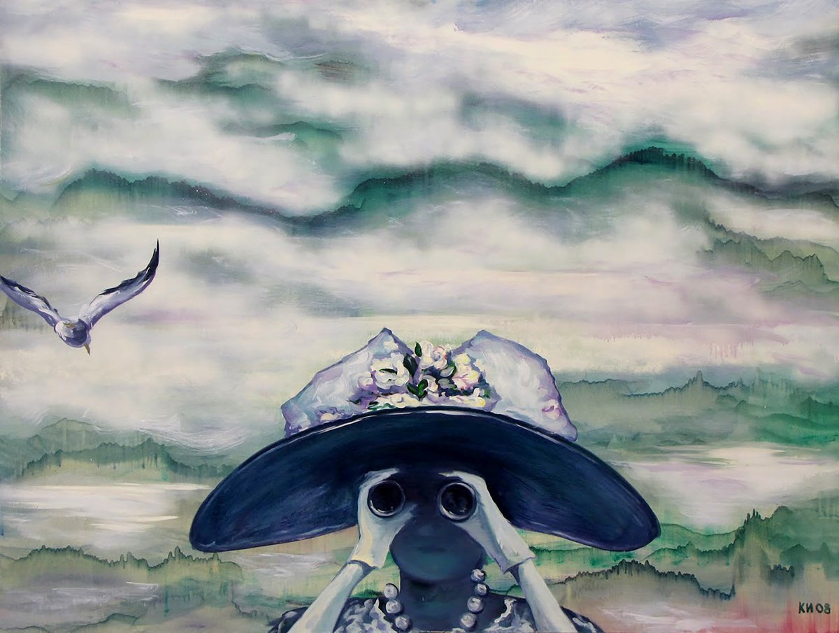 Impressionistic Portrait Oil Painting By Igor Konovalov, 73 X 53, Distant Close, Original Artwork