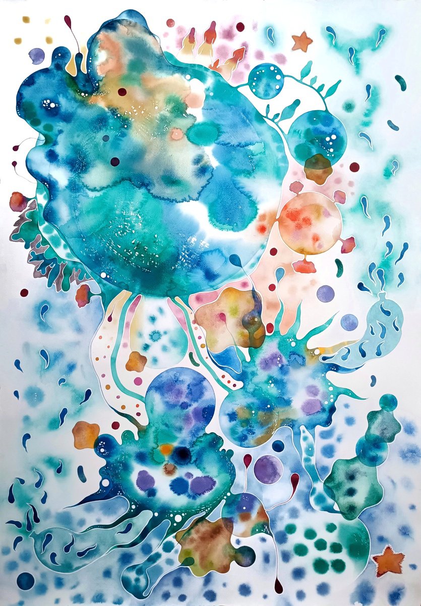 Organic Watercolour , Origini Acquose By Ilaria Finetti, 28 X 39, Artwork For Sale On Artfinder