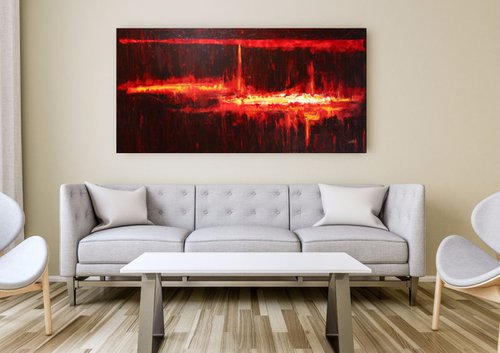Burning Flames 24"x 48" by Zbigniew Skrzypek