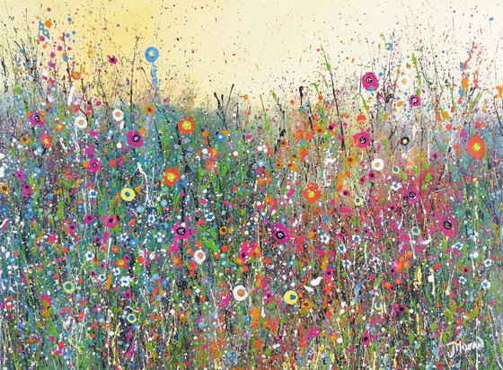 Glitter and gold - meadow painting