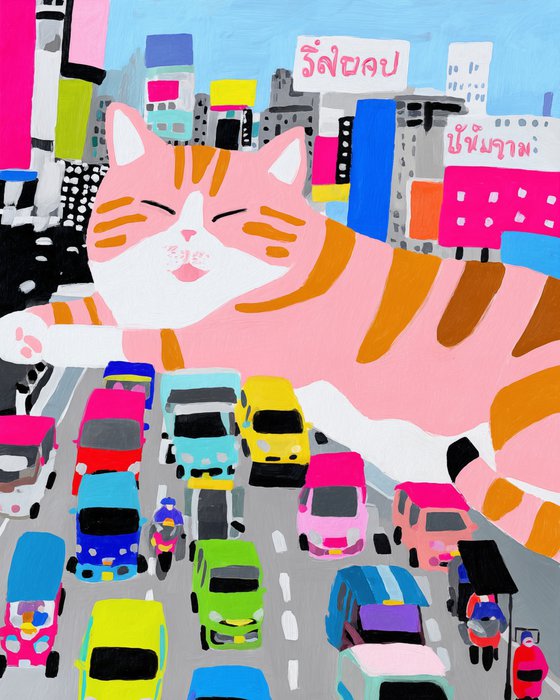 Giant Orange Cat in Bangkok