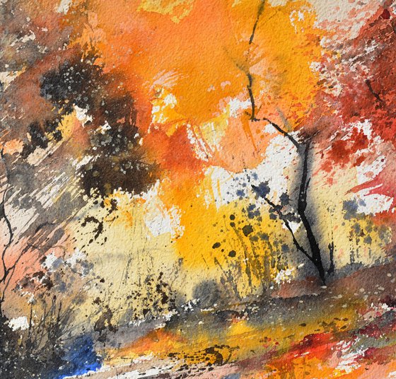 Autumnal sunlight - watercolor