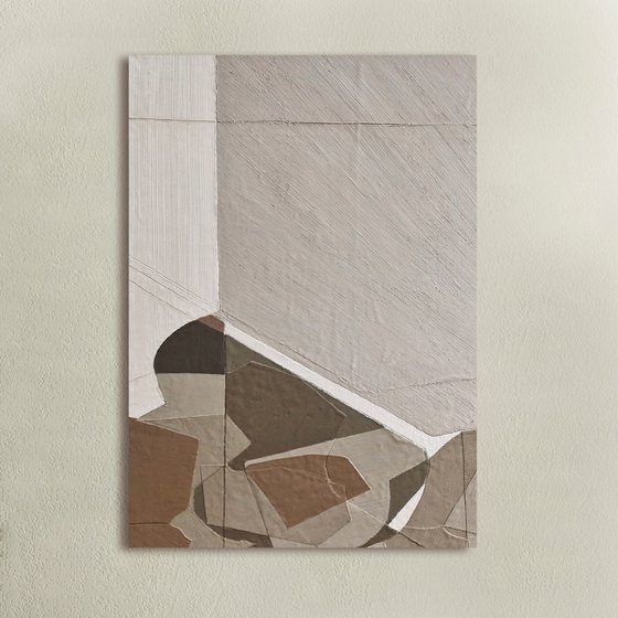 "Bella 3" Geometric brown beige art