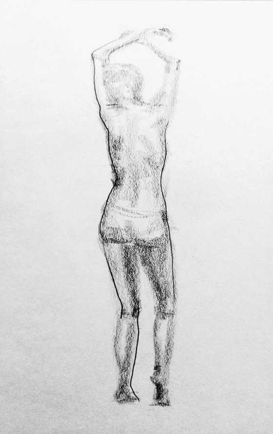 Nude figure. Imagination. Original nude drawing.