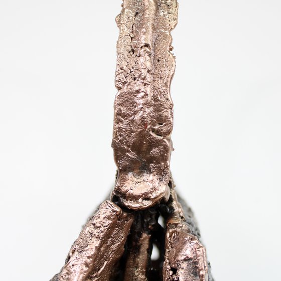 Handbag - Sculpture in bronze and steel lace