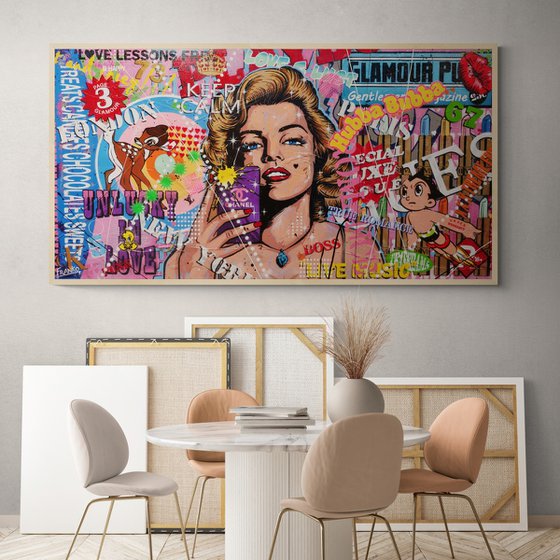 Miss Marvelous 190cm x 100cm Marilyn Monroe Textured Urban Pop Art