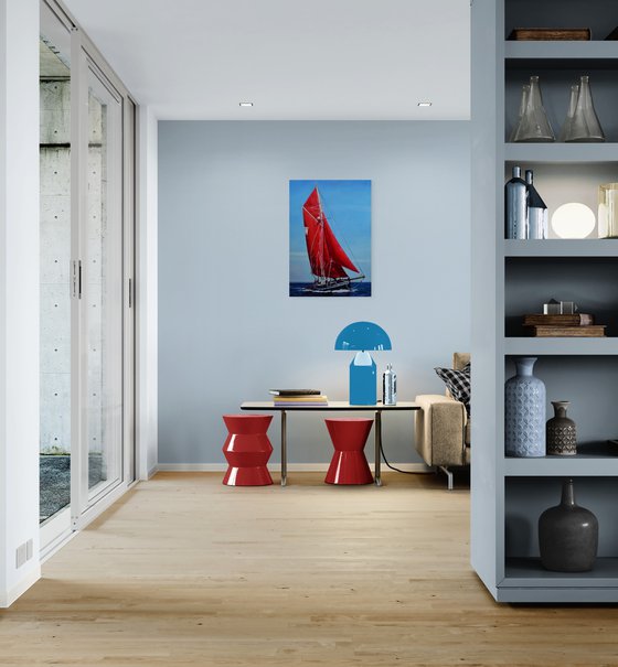 Red sailboat