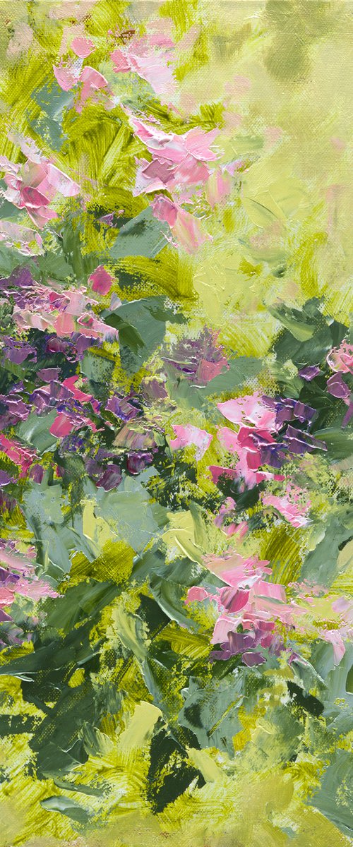 Springtime bouquet - Pastel flowers still life - Classical oil painting - Impasto palette knife artwork by Fabienne Monestier