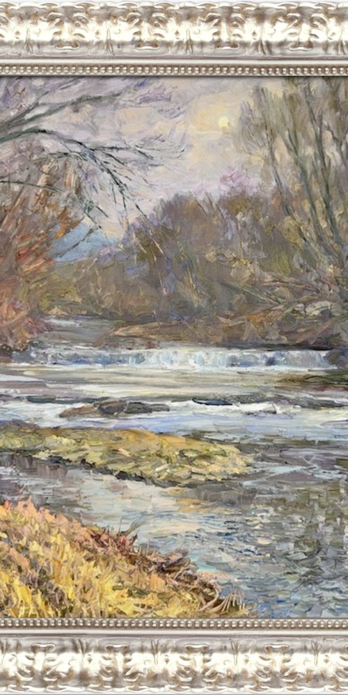 Autumn River in Soft Light by Aleksandr Dubrovskyy