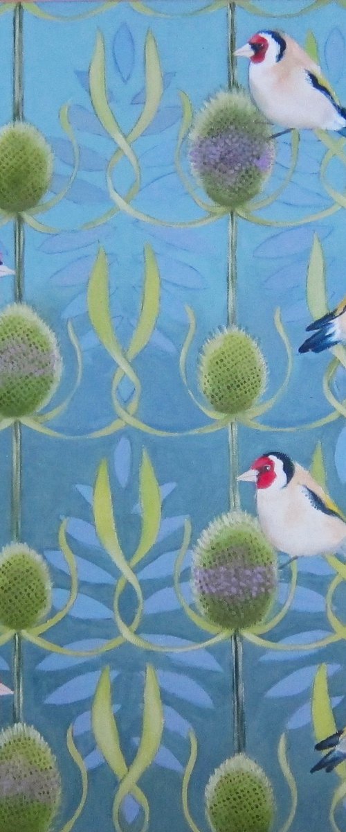 Goldfinches and Teazles by Sophie Colmer-Stocker